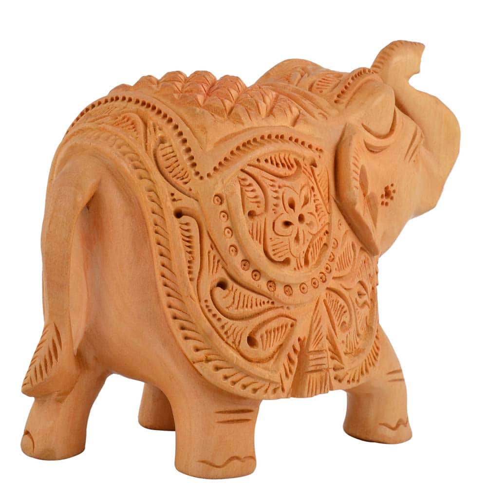 Wooden Elephant carving - rear_view