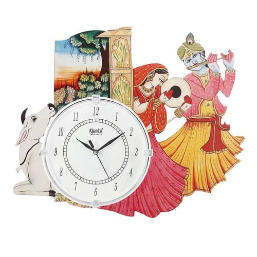 Wall clock  peacock multicolour