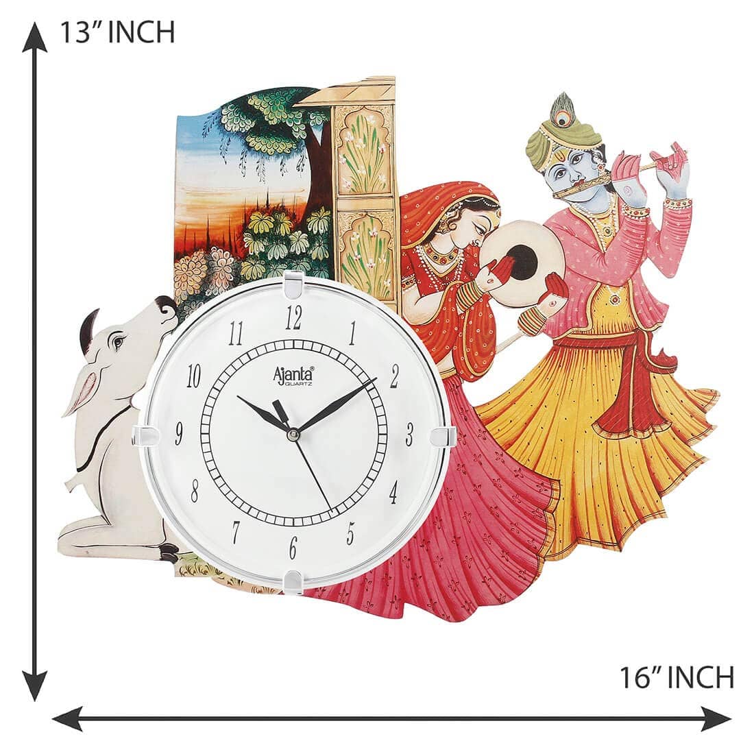 Wall clock  peacock multicolour