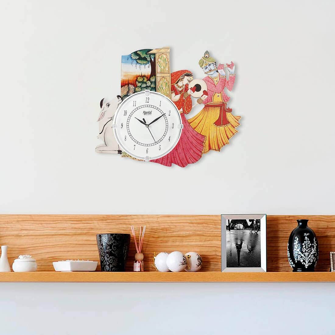 Wall clock  peacock multicolour - top_view