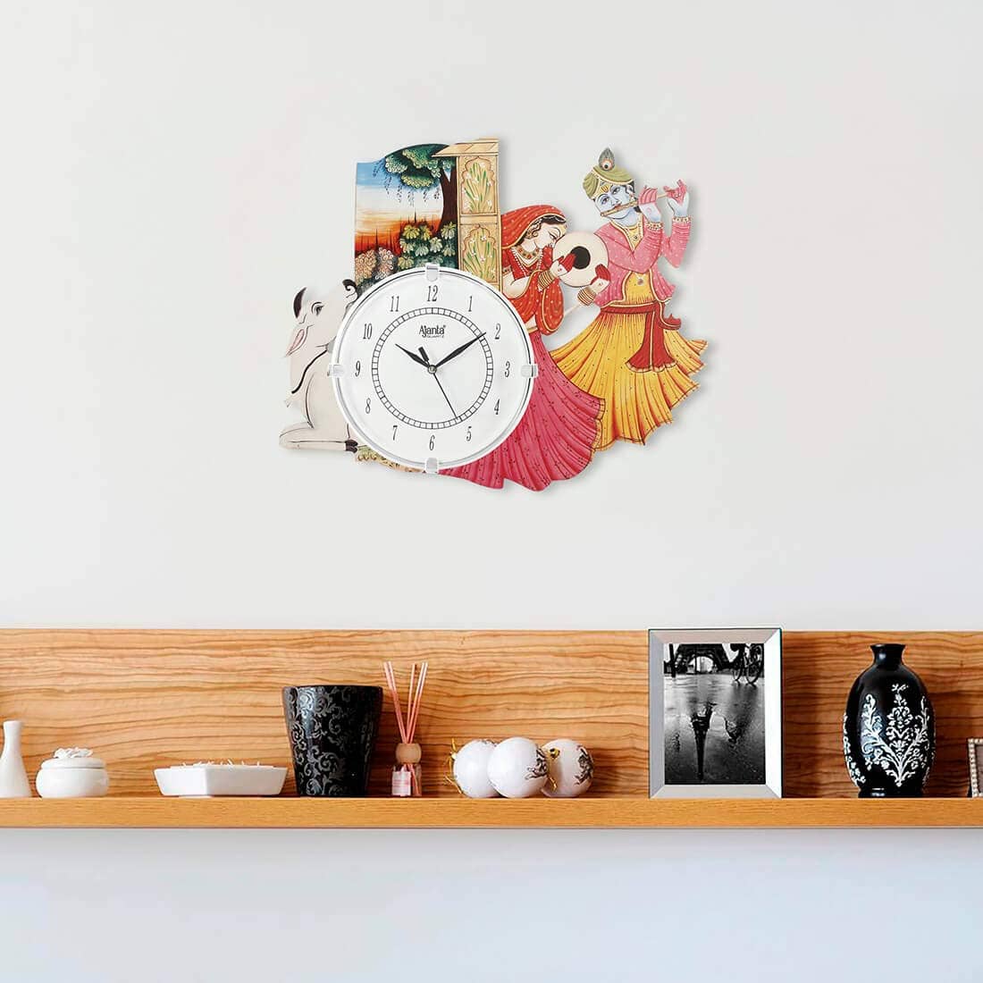 Wall clock  peacock multicolour