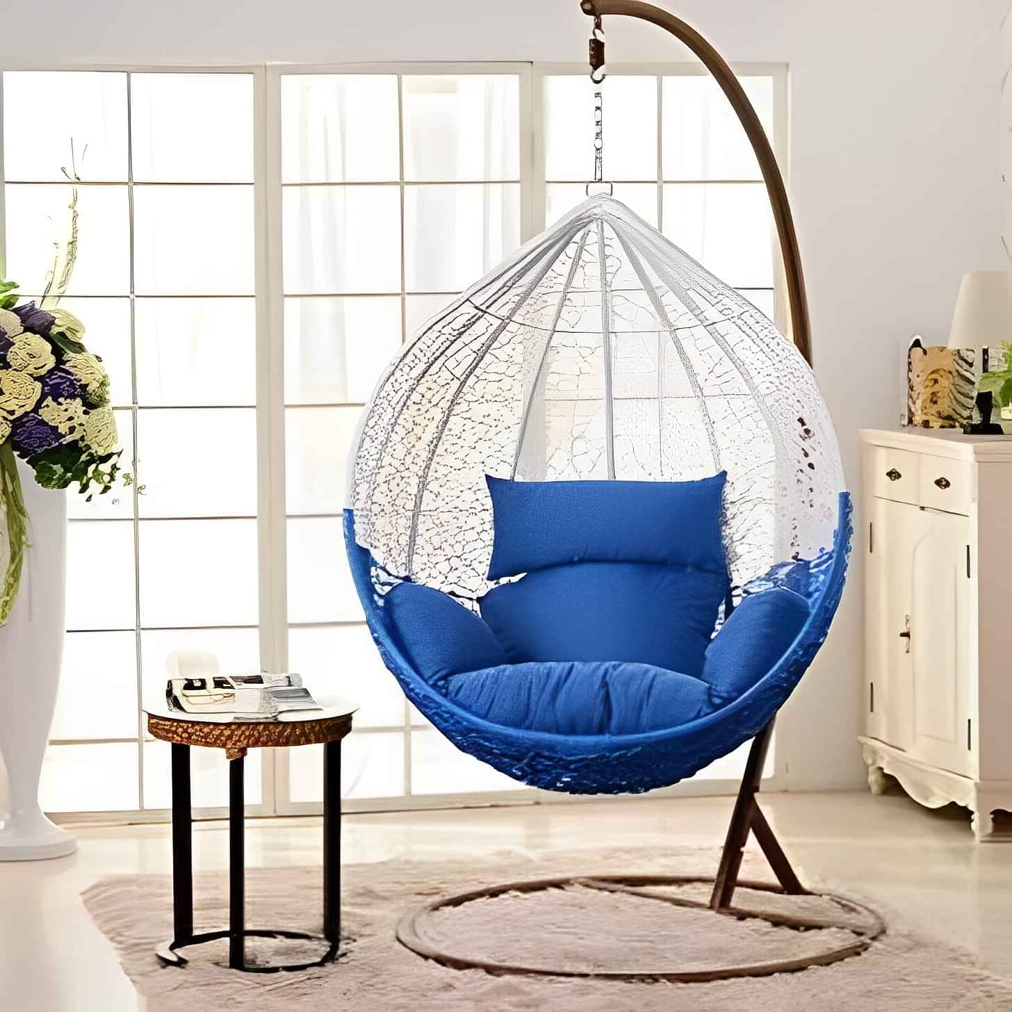 Swing Chair with Stand & Cushion - photo