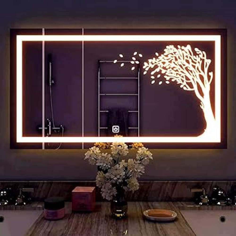 Hexa Premium Frameless Rectangular Led Bathroom Mirror - photo