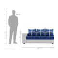 8 Seater LHS L Shape Sofa With Centre Table & 2 Puffy (Blue) - rear_view