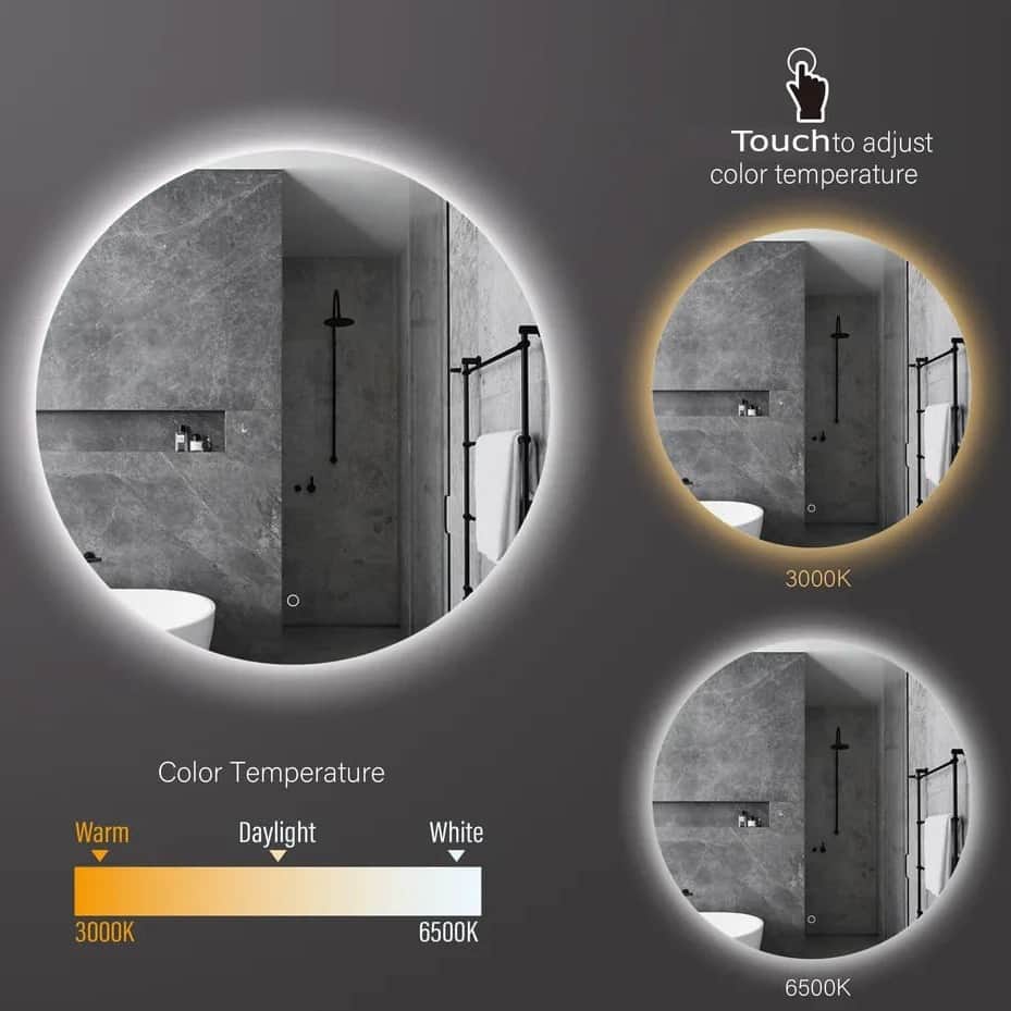 Hexa LED Touch Sensor Mirror - top_view