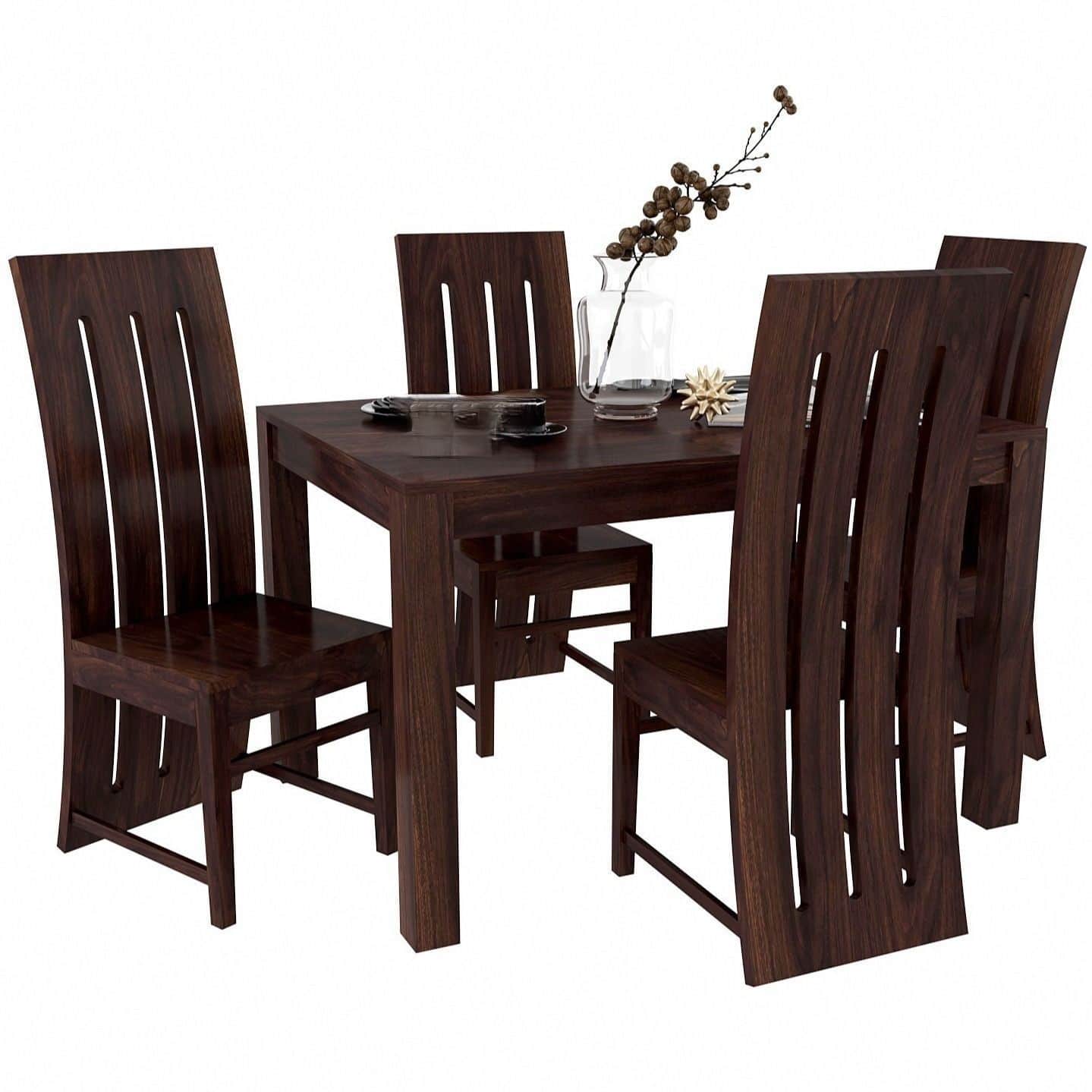 Syracuse Sheesham Wood 4 Seater Dining Set - rear_view