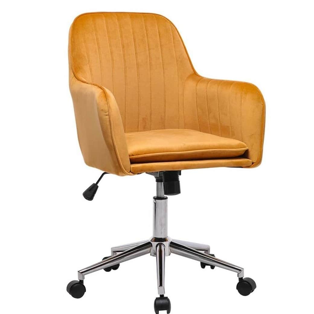 Velvet Office Chair Home Swivel Computer Desk Chairs - front_view