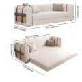 Chintz Conventional 3 seater Sofa Cum Bed In Suede - left_view