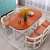 Red Nordic Style Dining Table With Foldable Chair 6 Seater - front_view