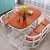 Red Nordic Style Dining Table With Foldable Chair 6 Seater - left_view