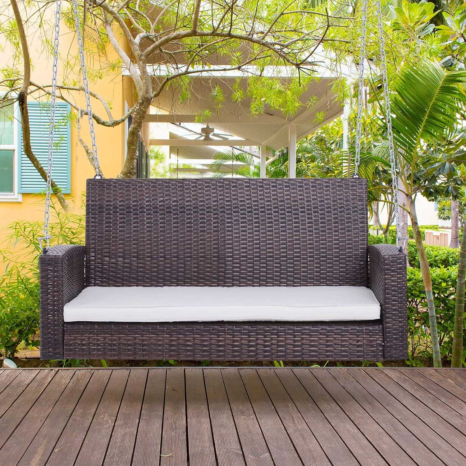 Kyoto Wicker Hanging Porch Swing - photo