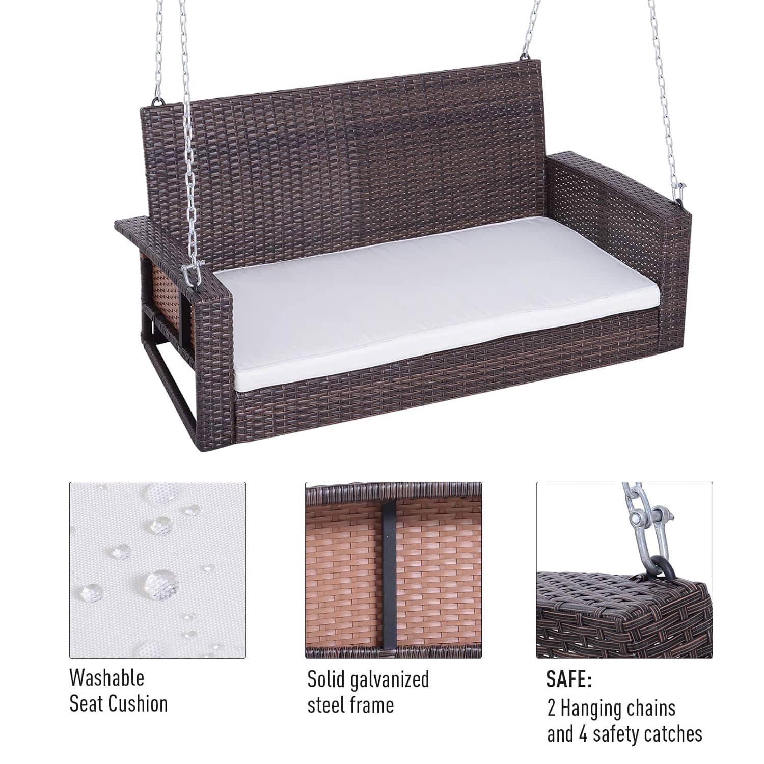 Kyoto Wicker Hanging Porch Swing