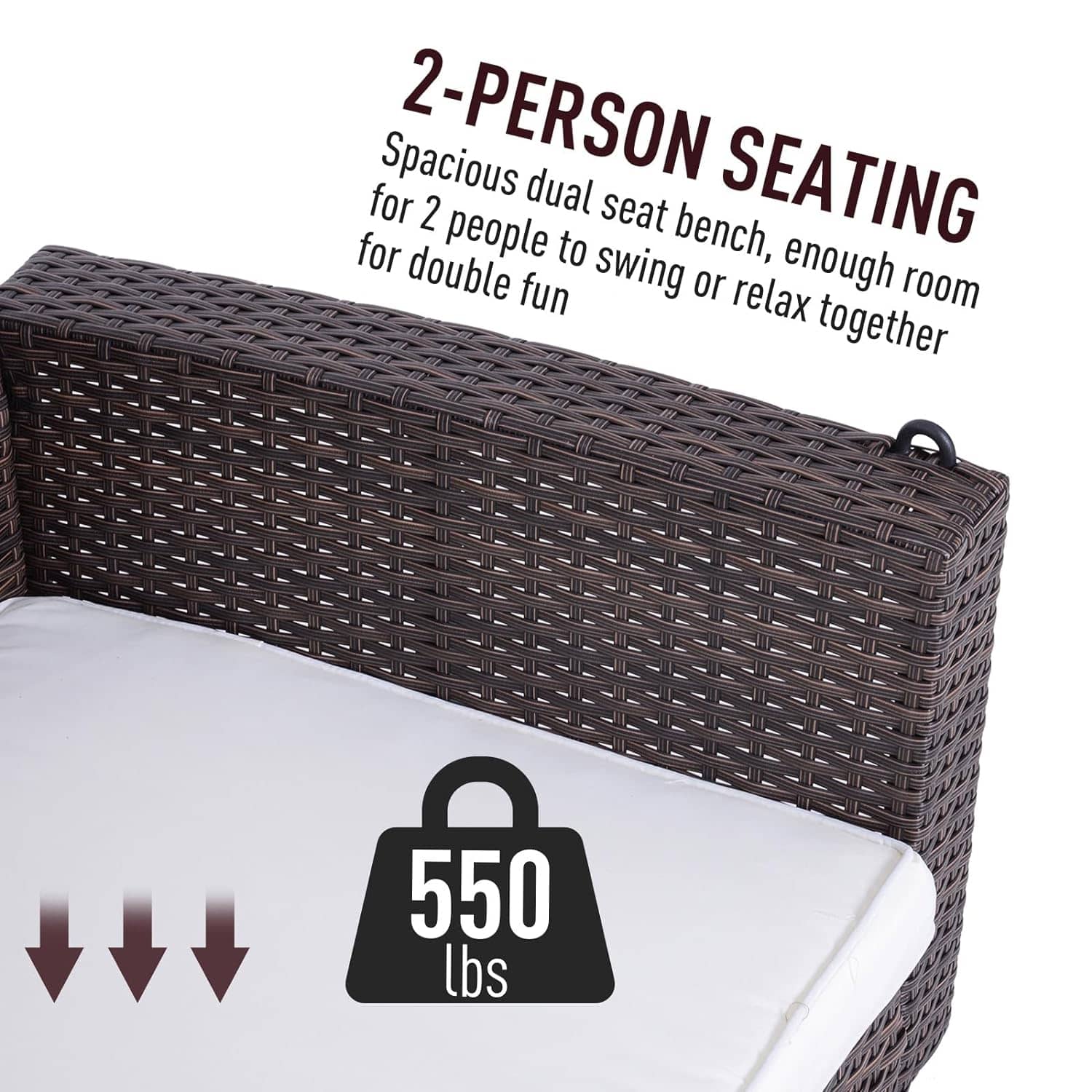 Kyoto Wicker Hanging Porch Swing