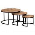 Wooden Round Side Table - rear_view