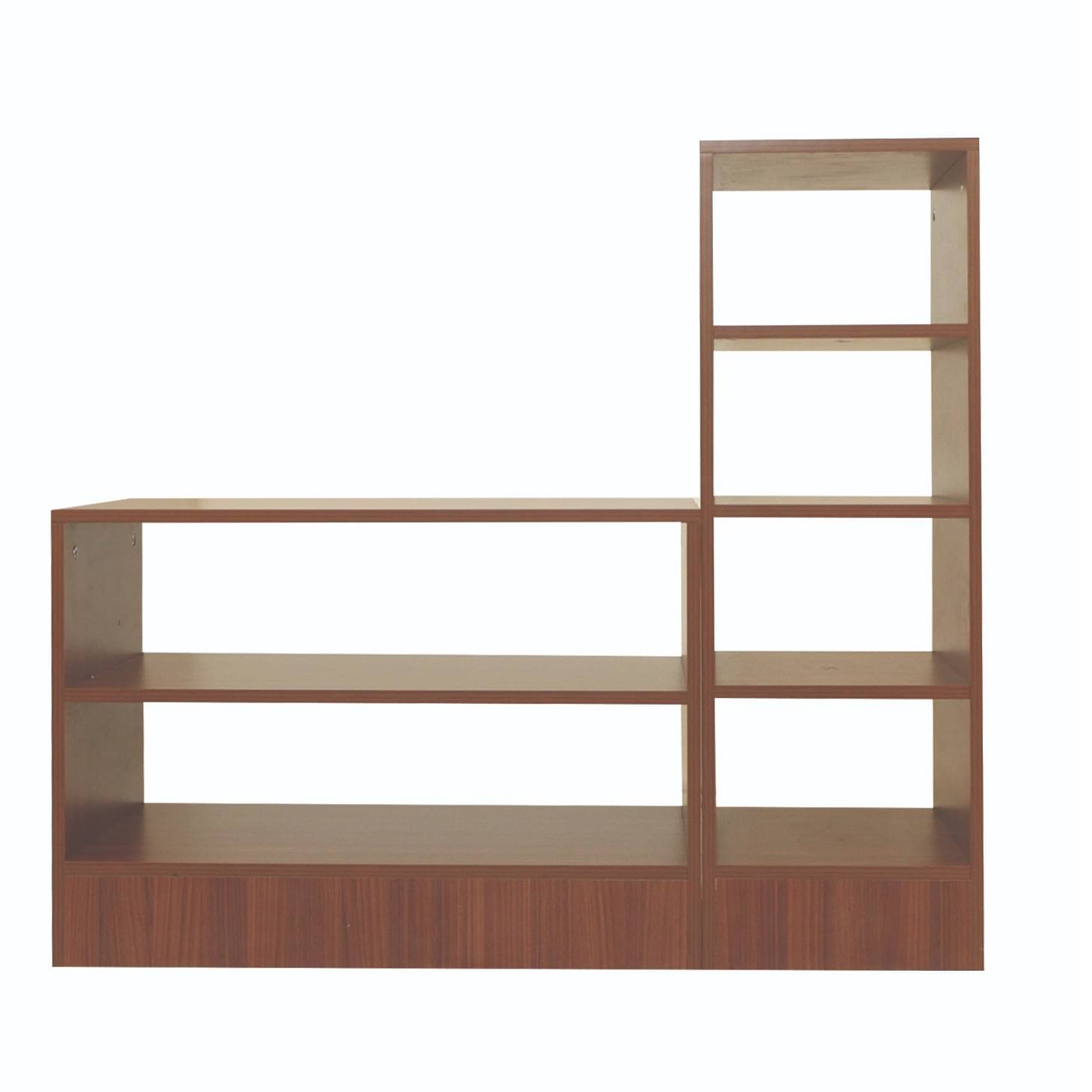 Open Shoe Rack With 6 Shelves In Walnut Finish