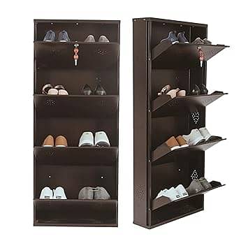 Barcelona Wall Mounted Shoe Rack (Brown)