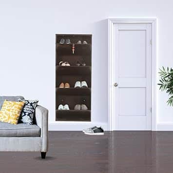 Barcelona Wall Mounted Shoe Rack (Brown) - top_view