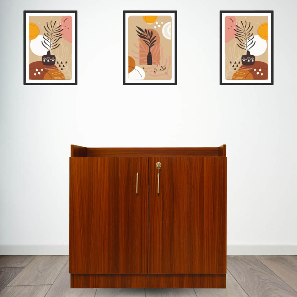 Bergen 2 Door Shoe Cabinet in Walnut Finish - photo