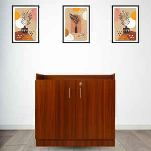 Bergen 2 Door Shoe Cabinet in Walnut Finish - photo