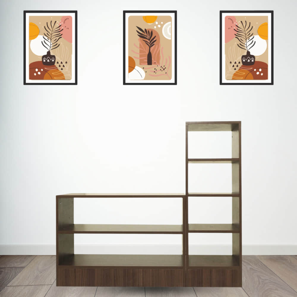 Engineered Wood Open Shoe Rack With 6 Shelves - photo