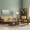 Paddington Wood 5 Seater Sofa Set With Center Table - photo