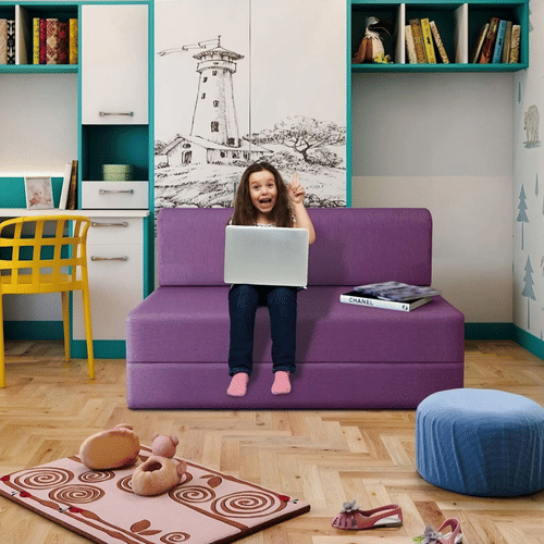 Dublin Purple Sleeper Sofa Cum Bed