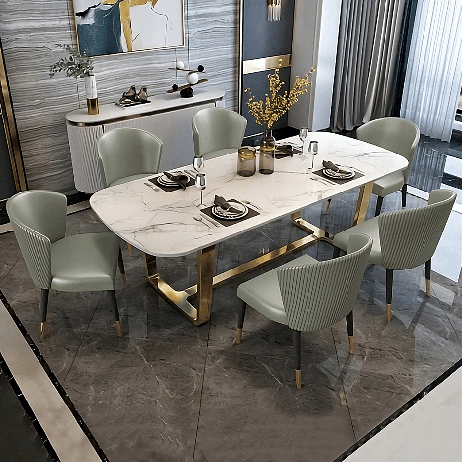 Denver Marble Top Dining Table Set With 6 Chairs Get Up To 70 Off