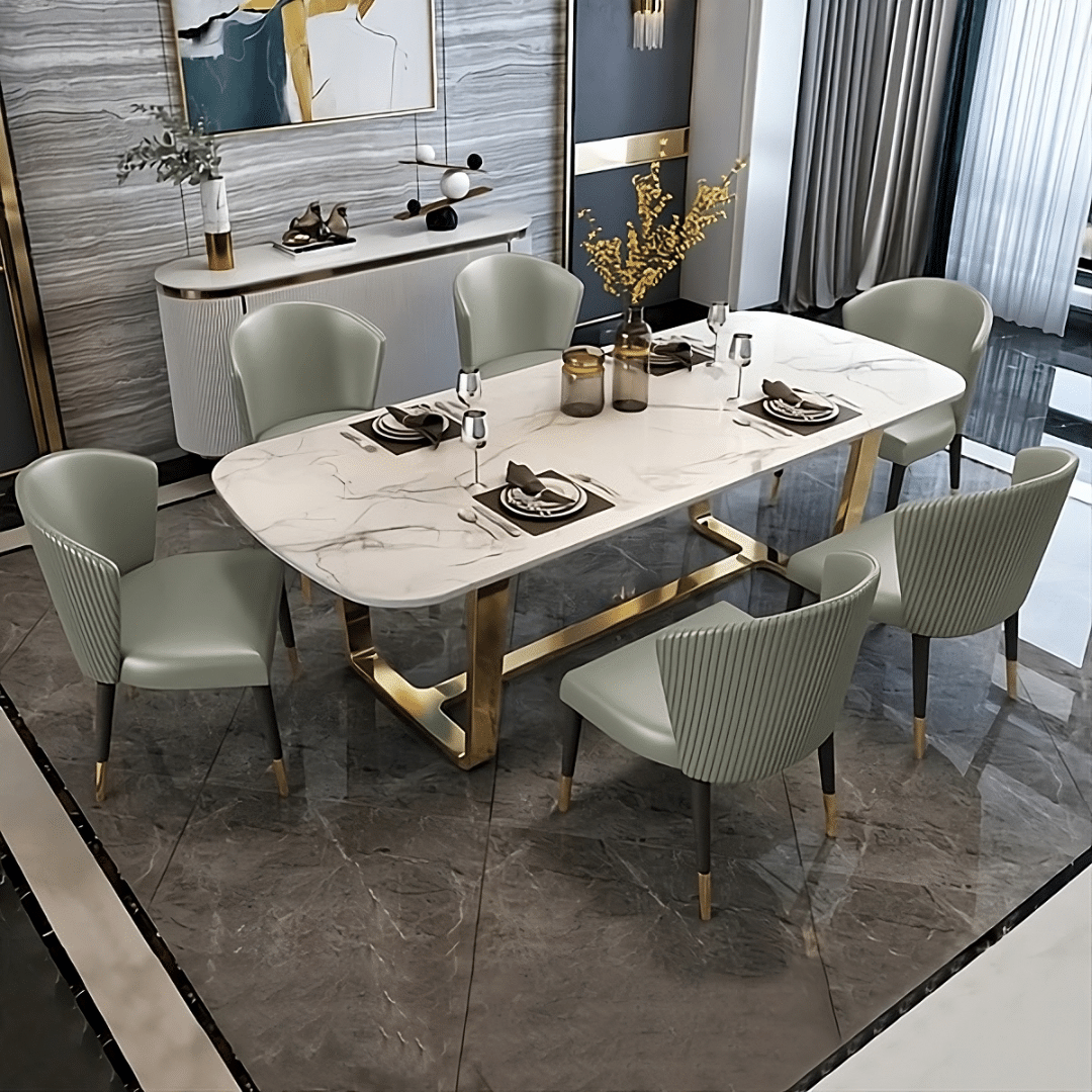 Denver Marble Dining Table With 6 Chairs