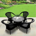 Outdoor / Indoor Patio Balcony Chair Set With Glass Table - photo