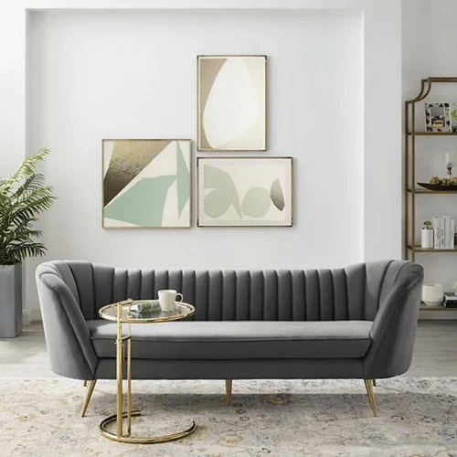 Tufted curved velvet Sofa