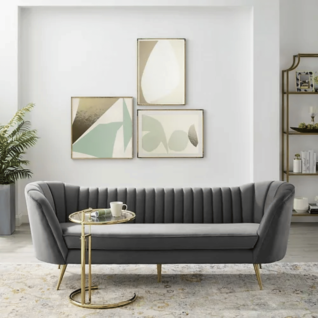 Tufted curved velvet Sofa
