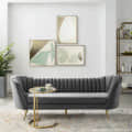 Tufted curved velvet Sofa - photo