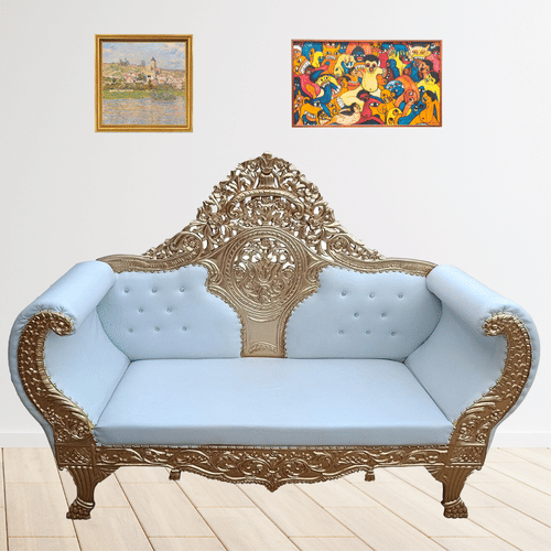 Maharaja 2 Seater Sofa Set with Gold Finish
