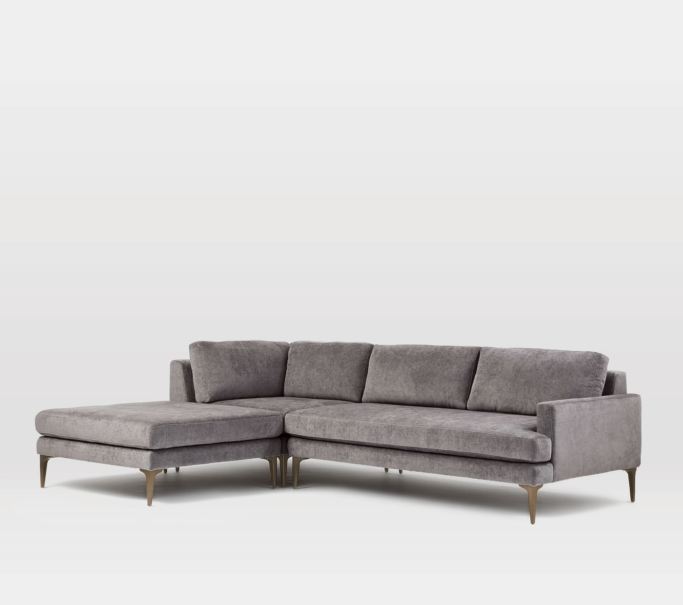 Toledo Doxy Grey Sectional Sofa - front_view