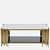 Saguaro Coffee Table In Golden Finish With Marble Top - front_view