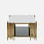 Saguaro Coffee Table In Golden Finish With Marble Top - top_view