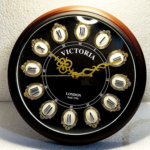 Antique Look Wooden Wall Clock (Brown, 12 Inch)