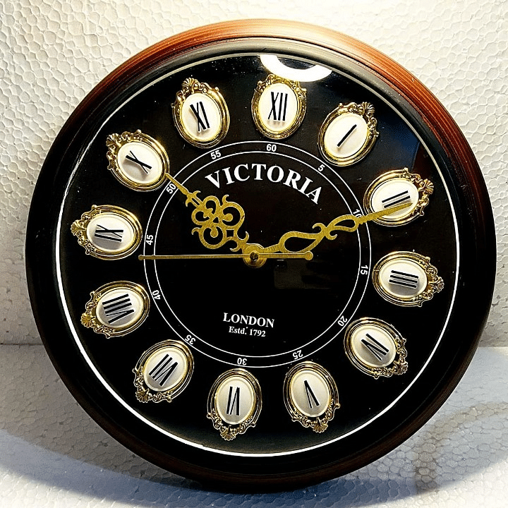 Antique Look Wooden Wall Clock (Brown, 12 Inch)