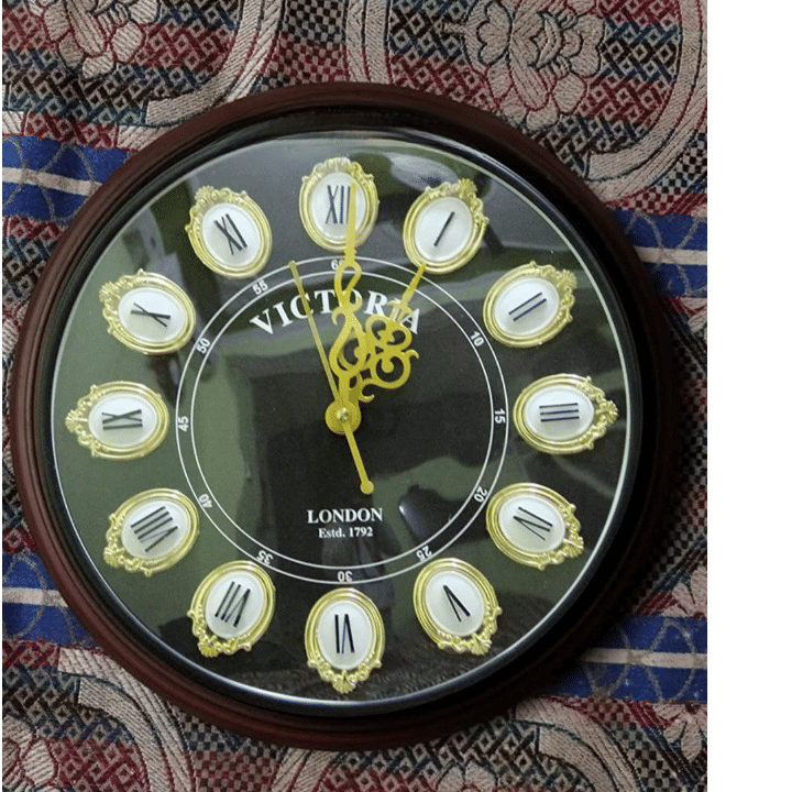 Antique Look Wooden Wall Clock (Brown, 12 Inch)