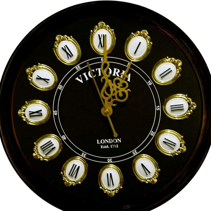 Antique Look Wooden Wall Clock (Brown, 12 Inch)