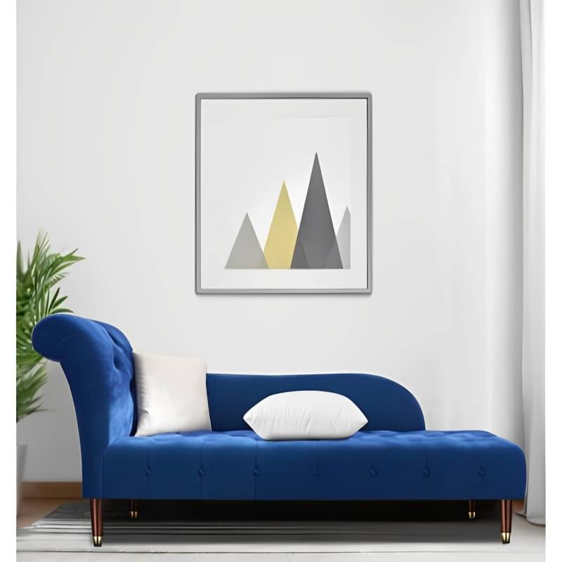 2 Seater Chaise Lounger In Blue Colour