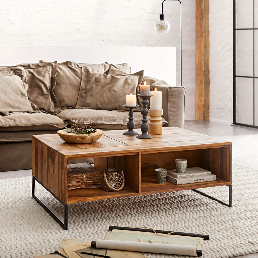 Solid Sheesham Wood Coffee Table For Living Room - photo