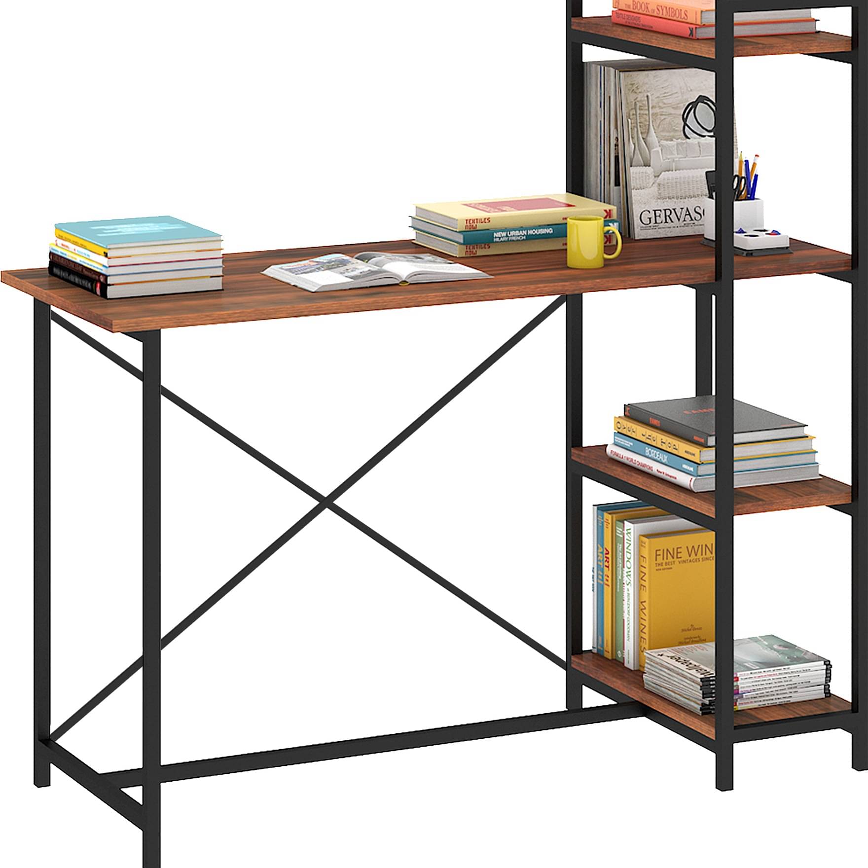 Tauras Wood & Metal Finish Study Table