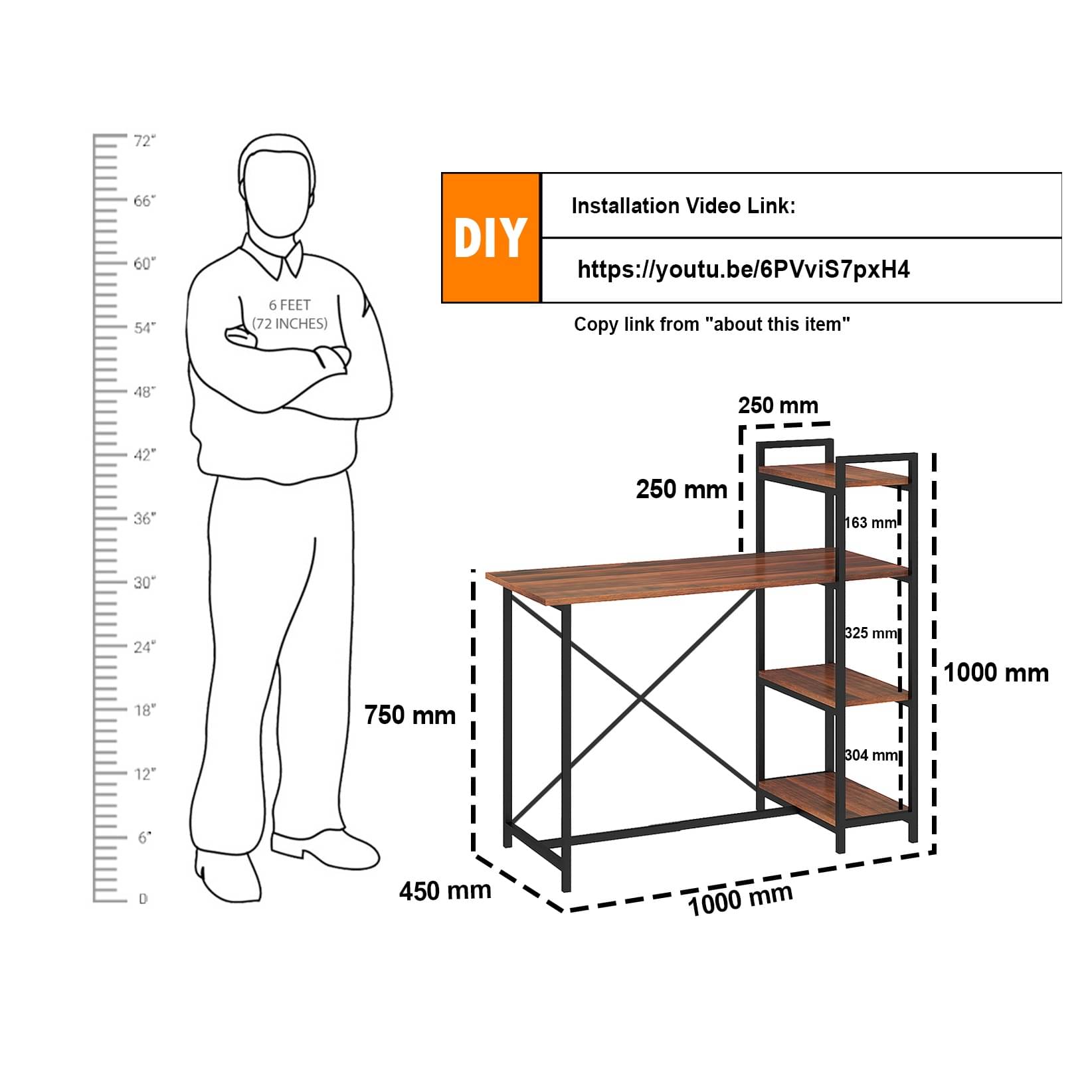 Tauras Wood & Metal Finish Study Table