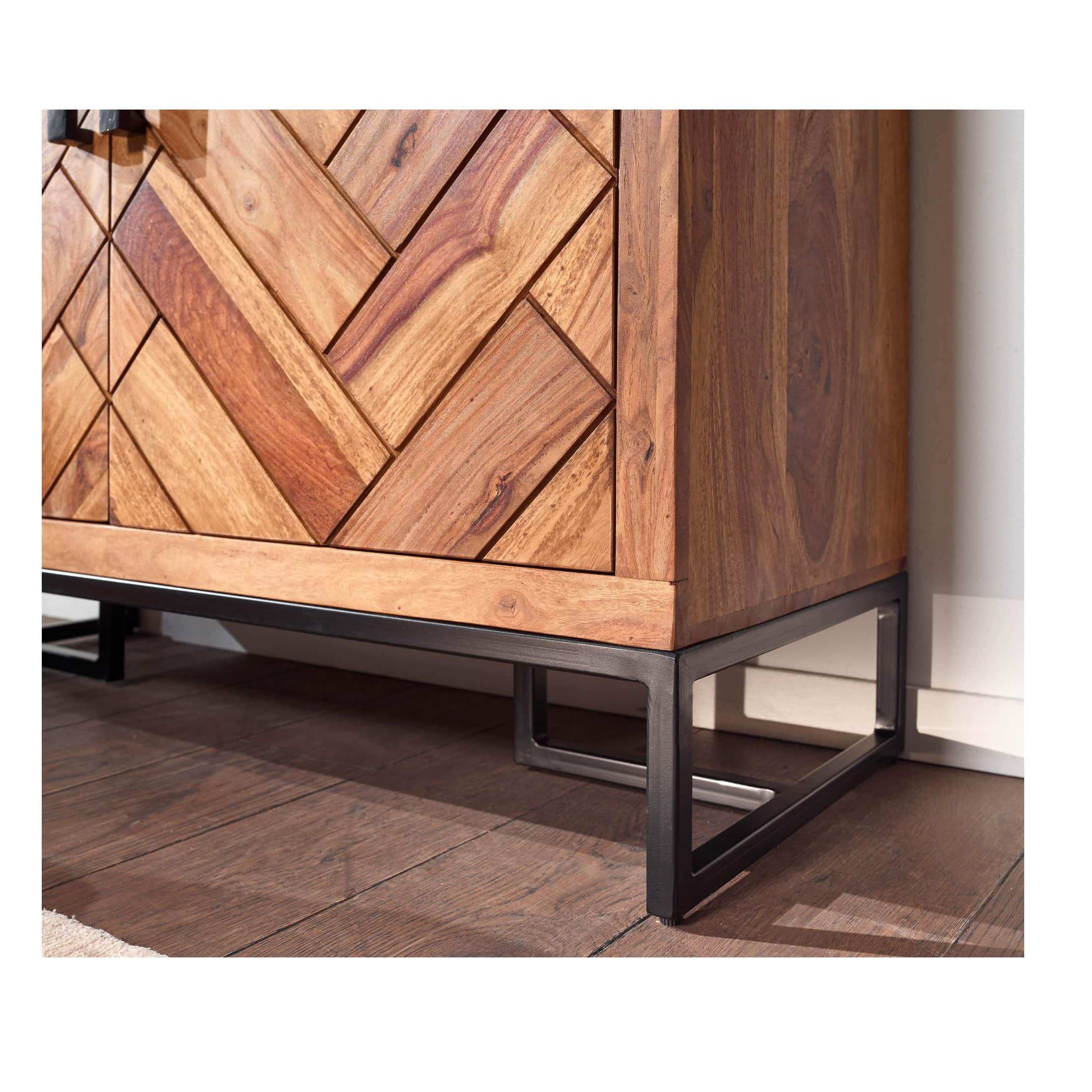 Sapa Wooden Shoes Stand with 2 Door Cabinet Storage - top_view