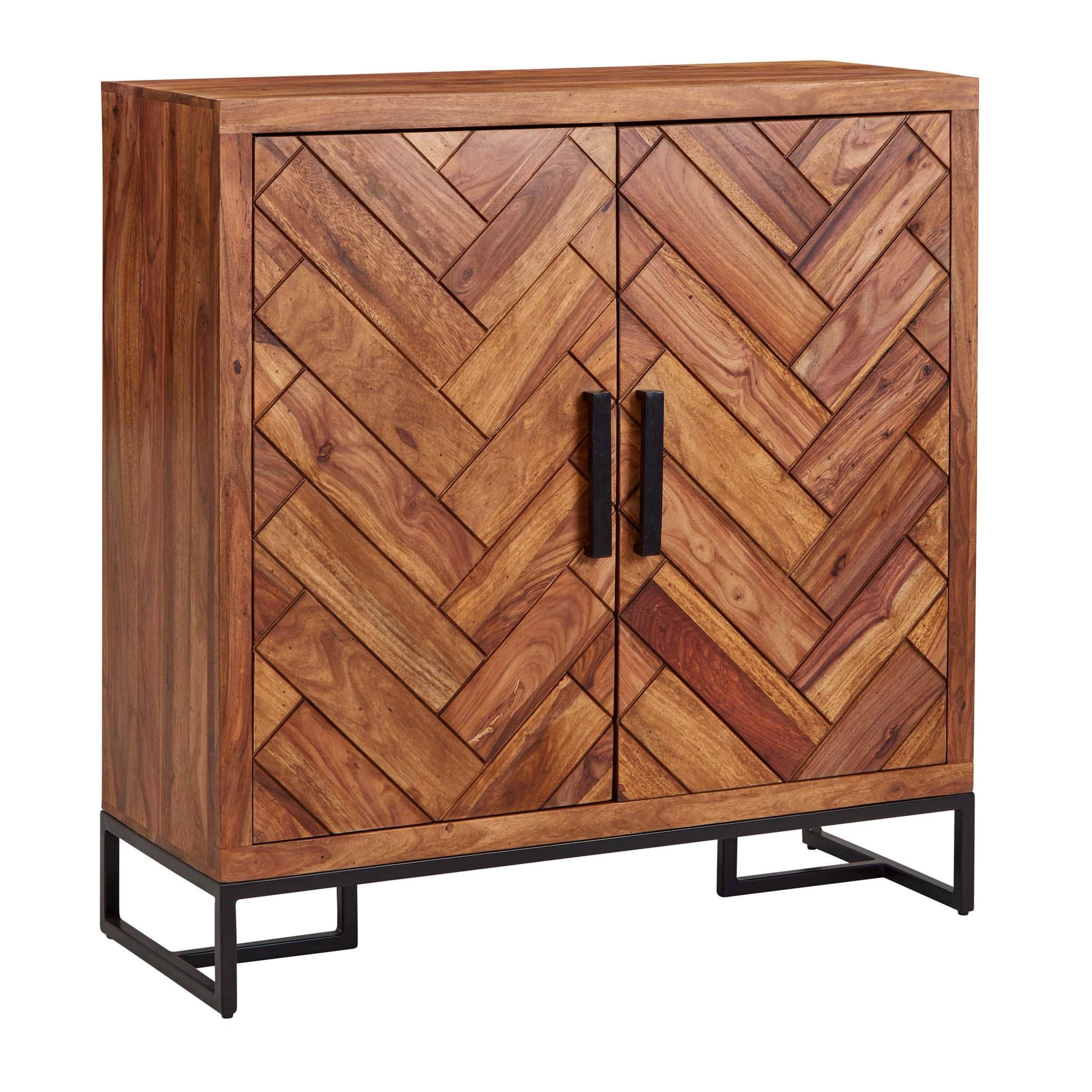 Sapa Wooden Shoes Stand with 2 Door Cabinet Storage - rear_view