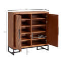 Sapa Wooden Shoes Stand with 2 Door Cabinet Storage - left_view