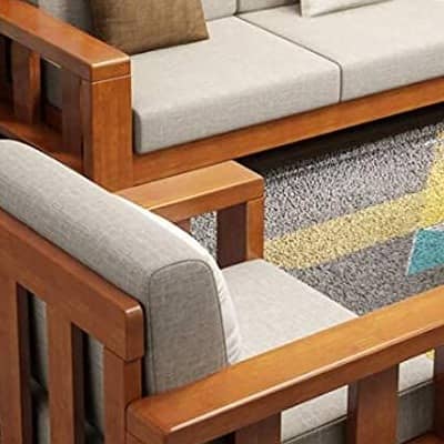 Cygnus 5 Seater Sofa Set | Solid Sheesham Wood Sofa Set for Living Room (3+1+1)