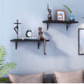 Eric Wood & Metal Wall Mounted Floating Shelves - front_view