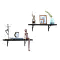Eric Wood & Metal Wall Mounted Floating Shelves - top_view